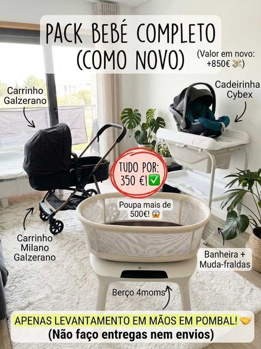 Super Pack Bebé Completo (4moms mamaRoo, Galzerano, Jane Flip, Cybex) — Como Novo!