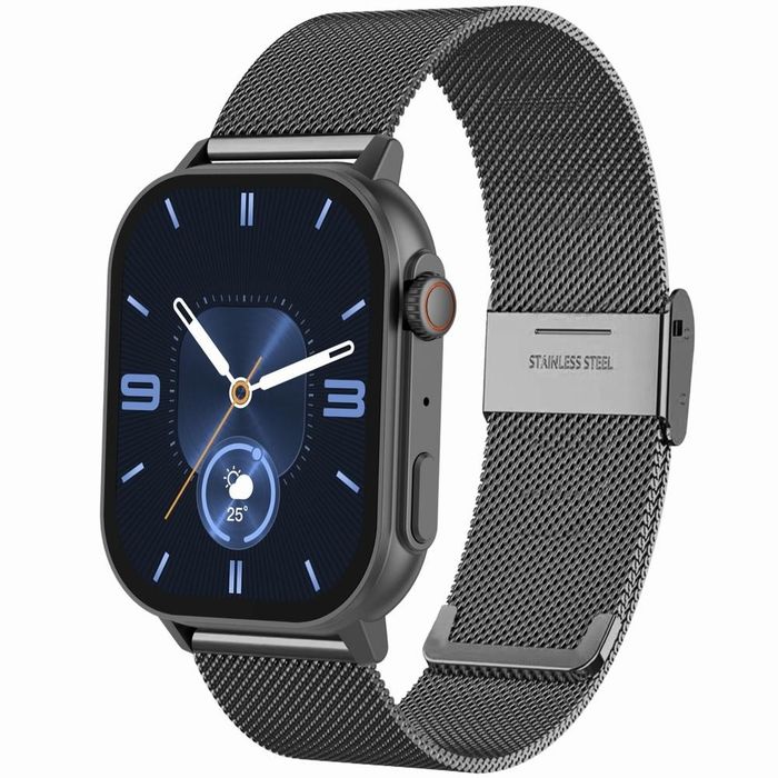 smartwatch gravity gt15-4 niebieski pasek silikonowy + tytanowa