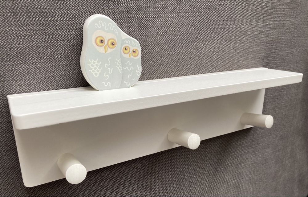 IKEA KLADE, Wieszak 3 gałki, 10x38cm, BIAŁY