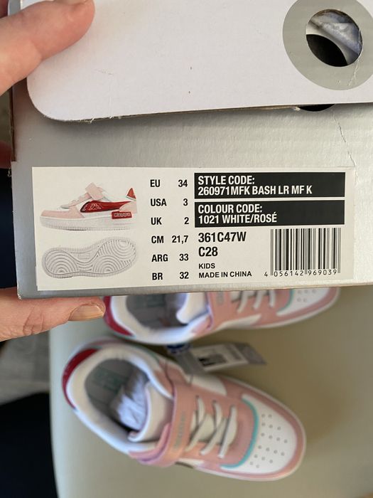Buty nowe Kappa Bash rozowy bialy 34
