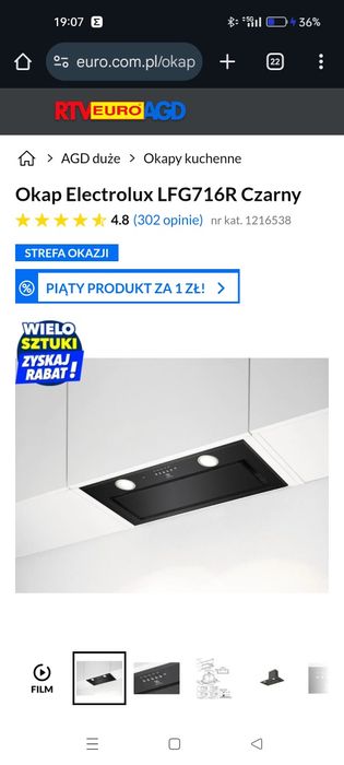 Okap Elektrolux 6p cm