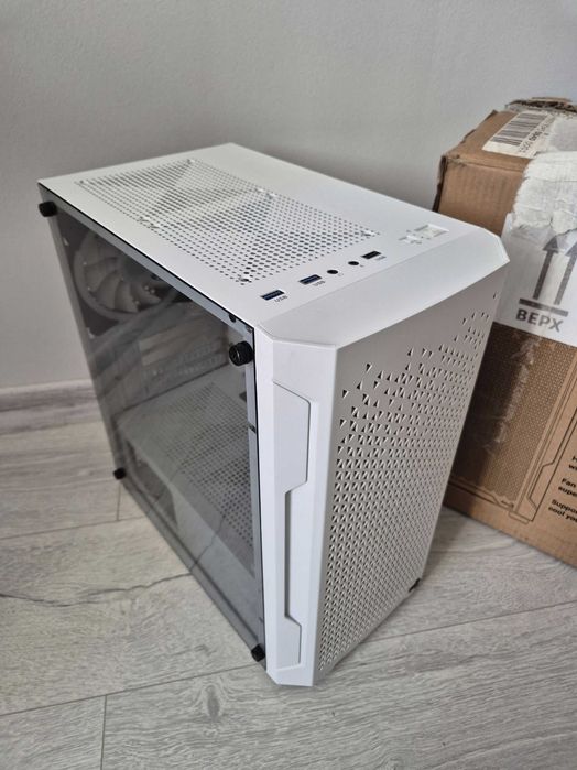 mATX корпус Aerocool Trinity Mini-G White (RGB вентилі, хаб) TradeIN