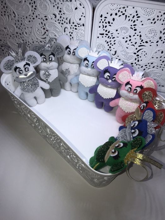 Мишка - Іграшка ручної роботи мишка з фетру, м’яка, подарунок дитині