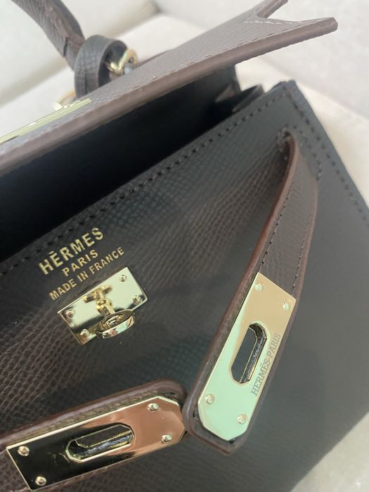 Сумка в стилі hermes kelly шоколадний