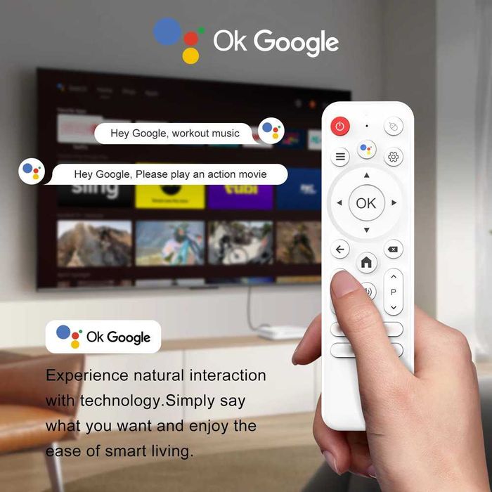 Налаштована Смарт ТВ приставка H96 Max H313 2/16 GB Android TV 14 з Bluetooth-пультом та голосовим пошуком + YouTube без реклами | ТВ канали | Фільми