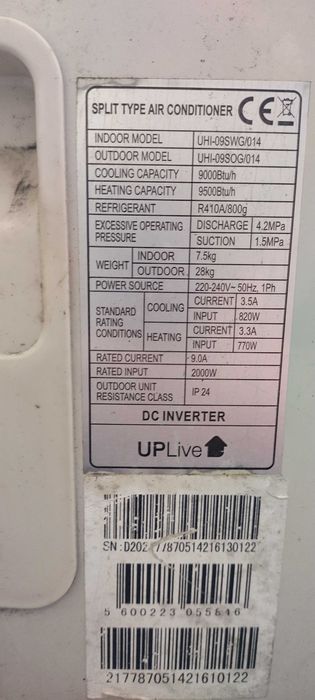 Ar condicionado UP Live (estado desconhecido)