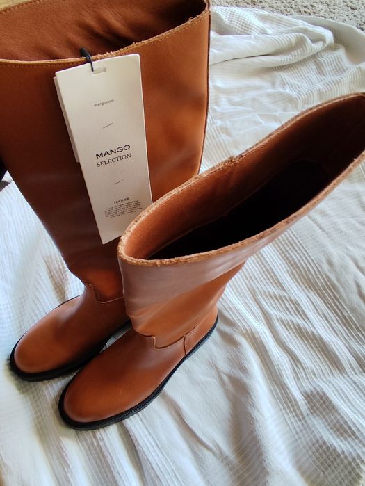 Oficerki / Kozaki skórzane roz..36 Mango