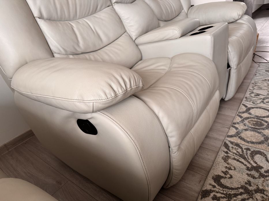 Zestaw ze skóry 3+2+1 meble Pyka