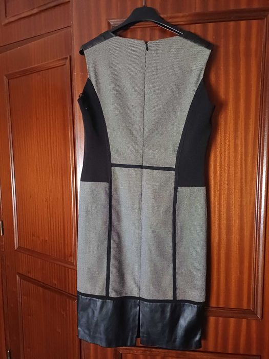 Vestido Elegante Efeito Pele