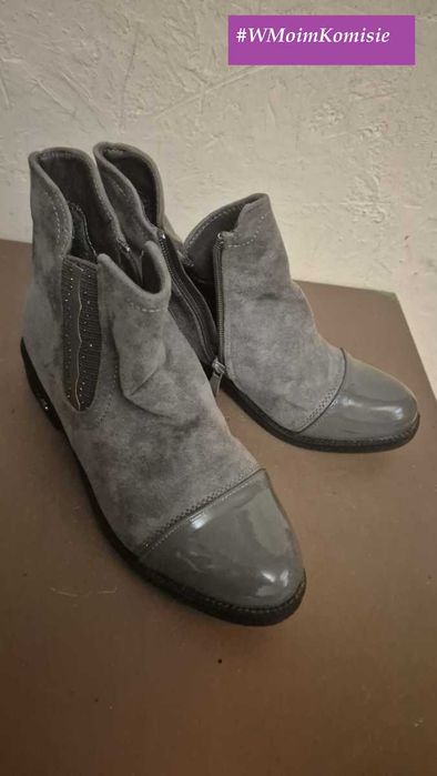 Wiosenno jesienne  eleganckie buty - botki  rozm 36-36.5