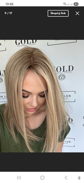 Topper Liza 40 cm z włosów naturalnych baleyage blond/ firma Hairlux