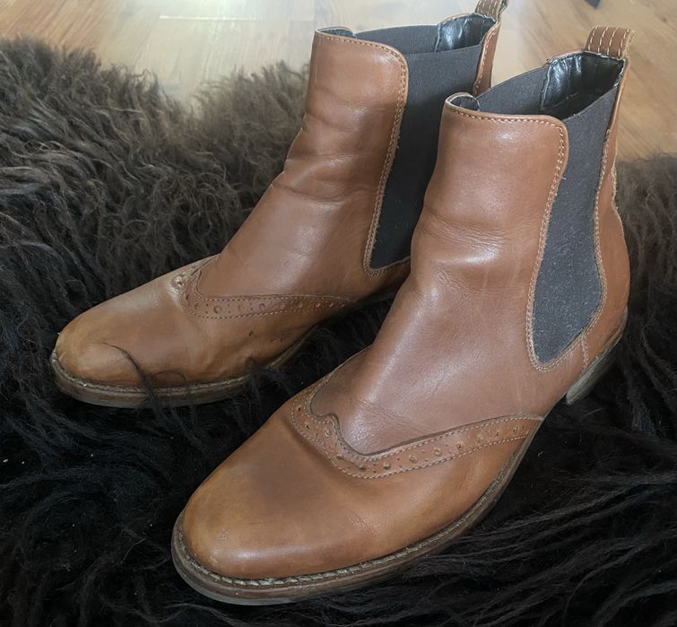 Botki damskie Pat Calvin Freeflex 38 skórzane 24 cm