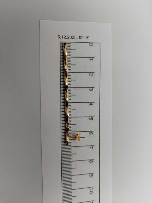 Złote kolczyki sople kręcone pr 585/ długie / Plus Lombard
