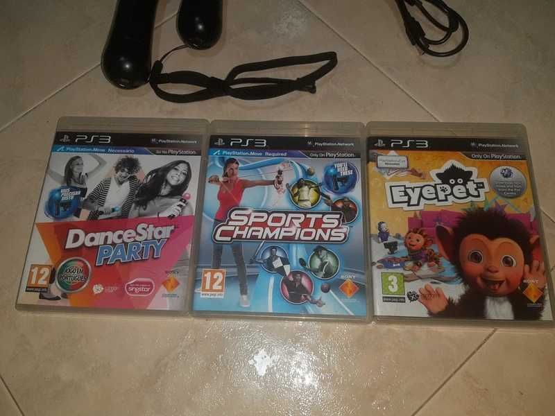 Kit PS3 Move – Comando + Câmara + 3 Jogos