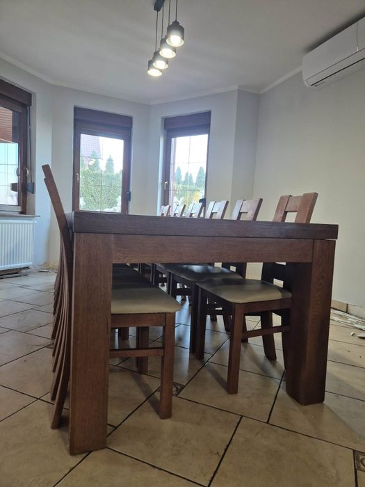 Stół drewniany dębowy rozkładany