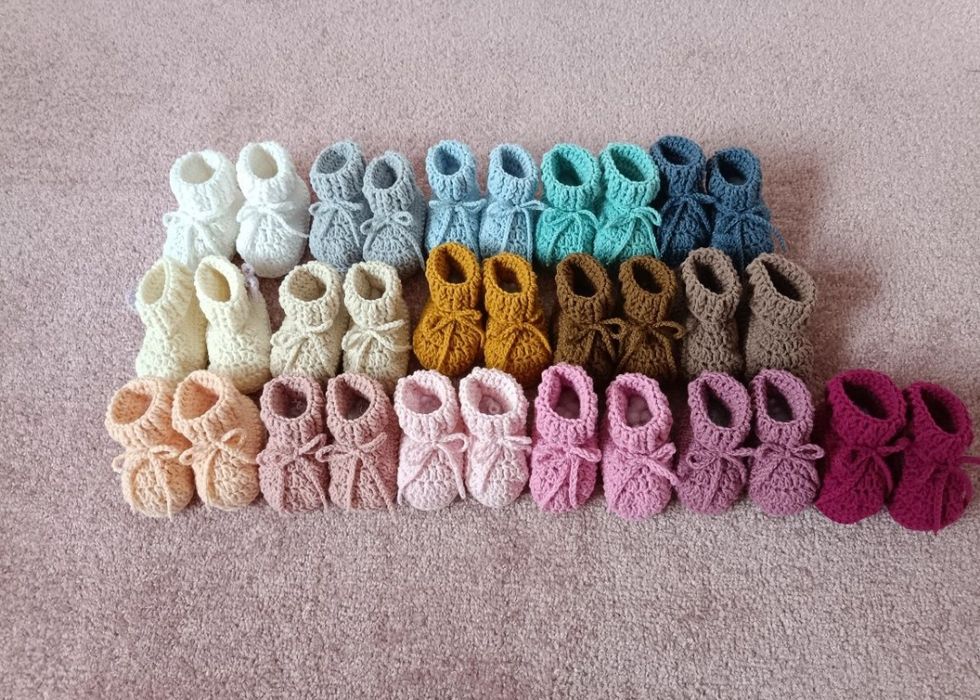 Buciki skarpetki dla niemowlaka handmade