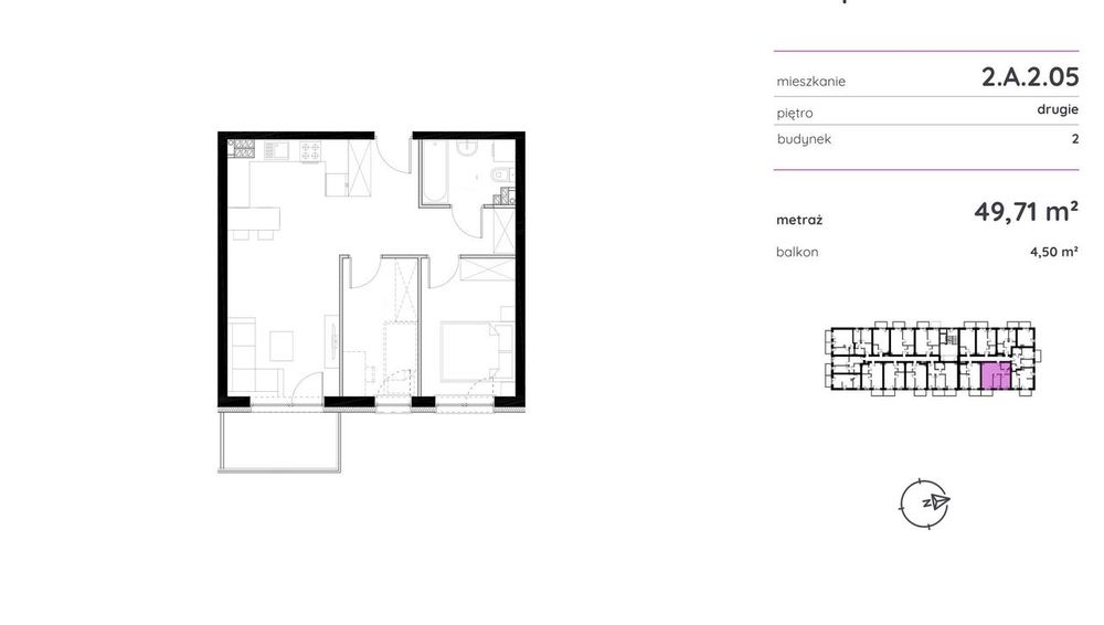 3 pokoje (stan deweloperski) - Gotowe do odbioru/Super Układ/Balkon - Widok 2