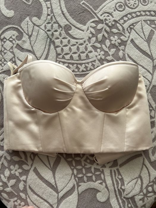 Корсет з атласу/ топ з мережива