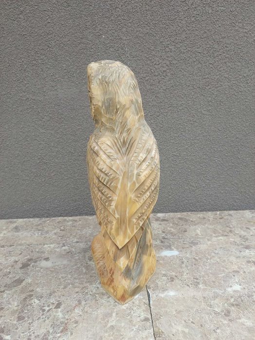 Sowa drewniana rzeźbiona figurka 29cm