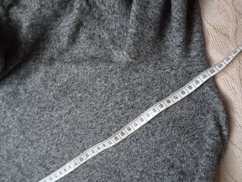 ZARA L bardzo miękka szara długa sukienka midi melanż