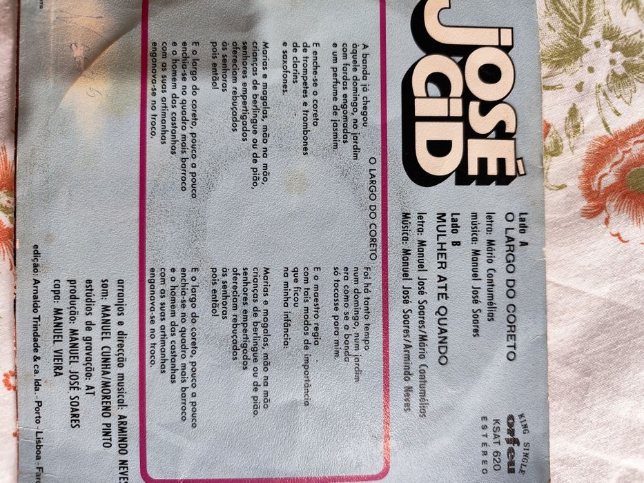 Vendo disco vinil single José cid