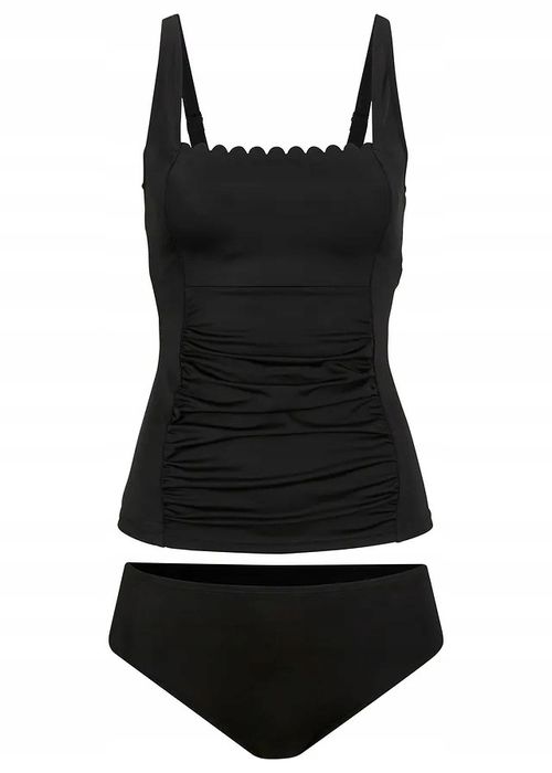 B.P.C tankini czarne z poliamidu z recyklingu z figami w komplecie r.4