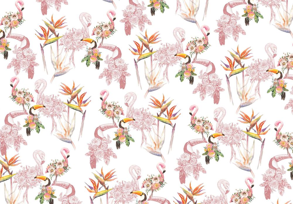 Fototapeta Flamingi Ptaki Natura 3D Na Twój Własny Rozmiar + KLEJ