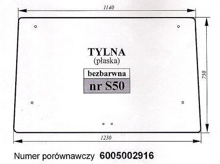 RENAULT - szyba tylna S 50