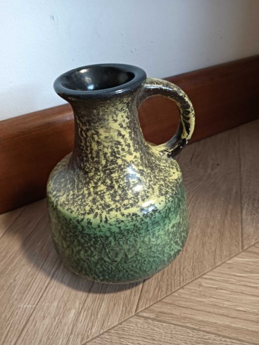 Wazon ceramiczny z uchem zielony Haldensleben