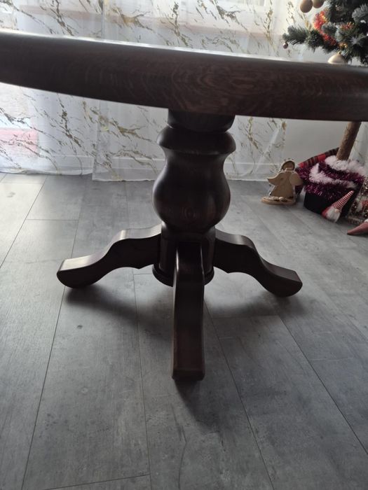 Okrągły Stół Dębowy z litego drewna