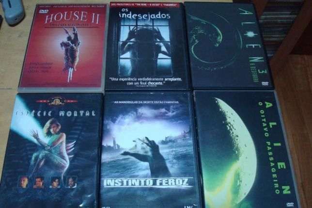 lote 8 dvds originais de terror alien,massacre no texas, etc