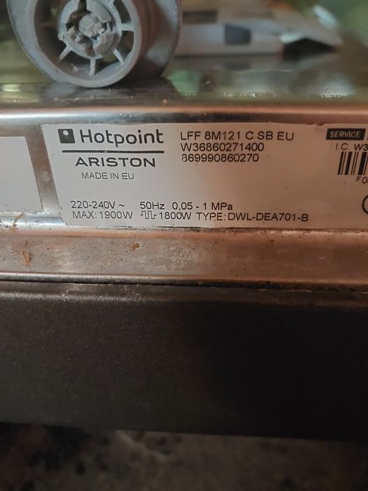 Hotpoin Ariston LFF 8M121  pompogrzałka zawór aqua stop