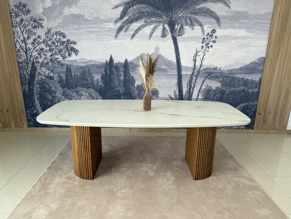 Stoł spiek kwarcowy , debowy