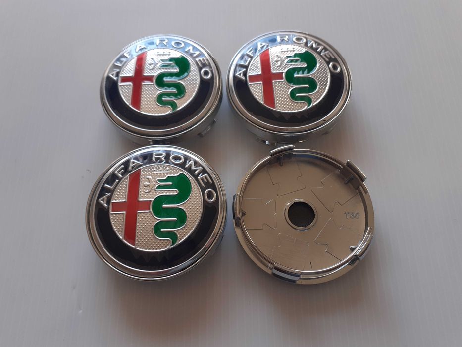 Centros/tampas de jante completos Alfa Romeo com 50, 56, 60 e 65 mm