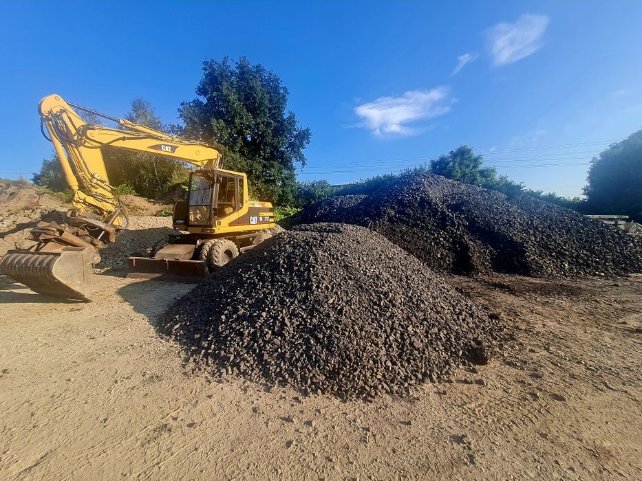 Kruszywo na drogę kamień czarny berga łupek powęglowy drogowy tłuczeń