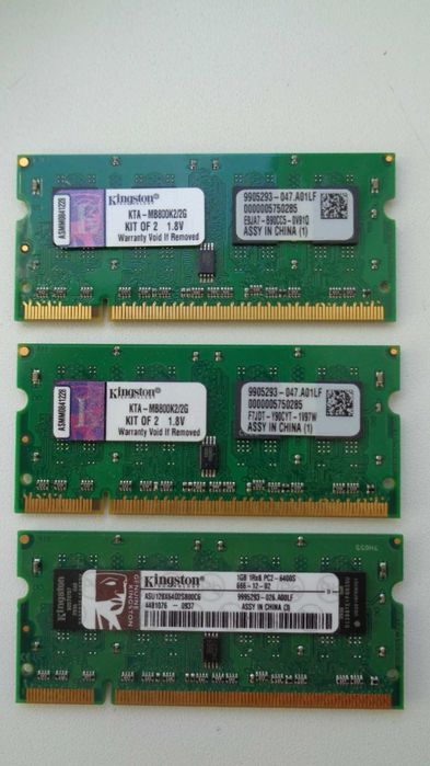 ОЗУ Оперативна пам'ять Kingston SO-DIMM DDR2-800 MHz 1 GB PC2-6400.