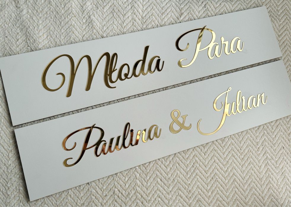 Tablice rejestracyjne dekoracje samochodu wesele Para Młoda ślub