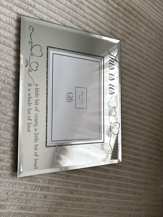 Piękna szklana lustrzana ramka na zdjecie