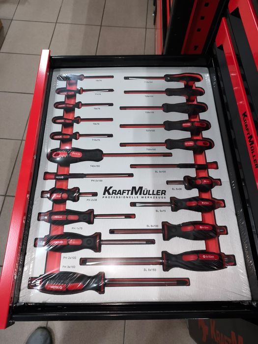 Carrinho de ferramentas Kraft Muller 7 gavetas 6 cheias com chave