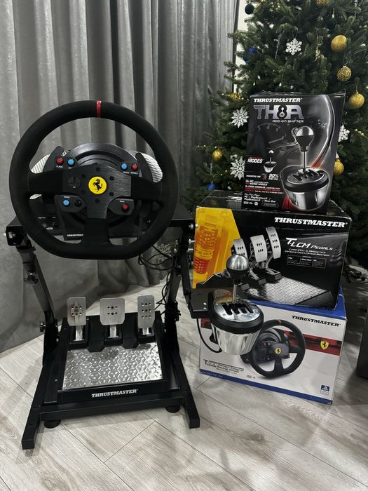 Комплект:Кермо Thrustmaster T300 Ferrari+Коробка передач+Педалі+Стійка