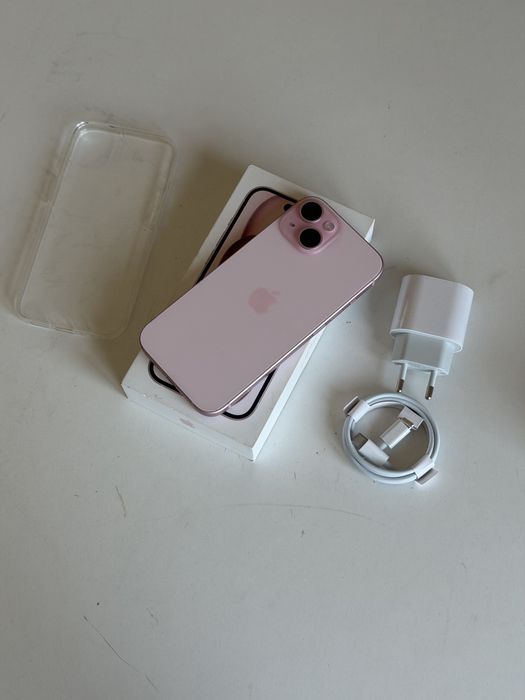 iPhone 15 128gb różowy bateria 100% komplet