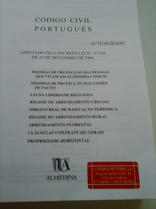 Código Civil Português 2003, Almedina