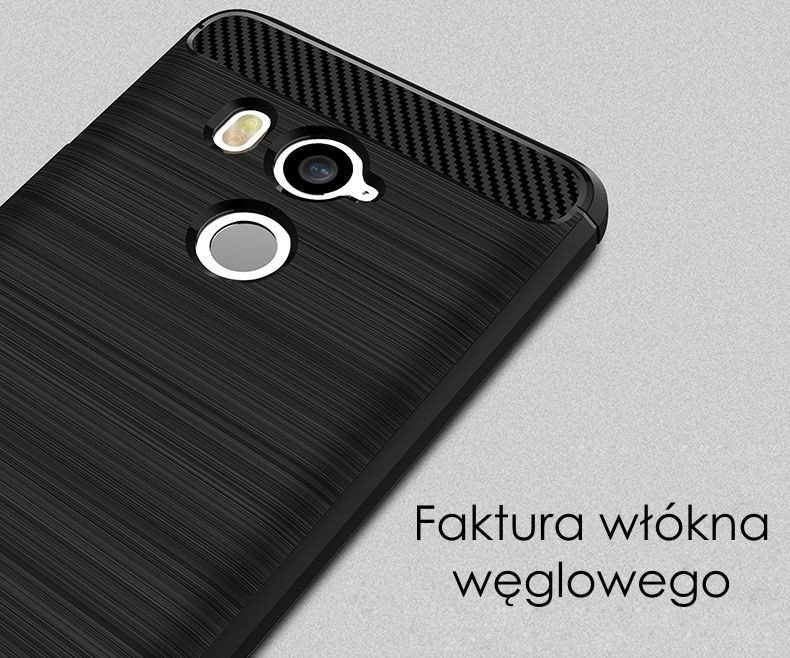 Carbon Case Elastyczne Etui Pokrowiec Htc U11+ Czarny