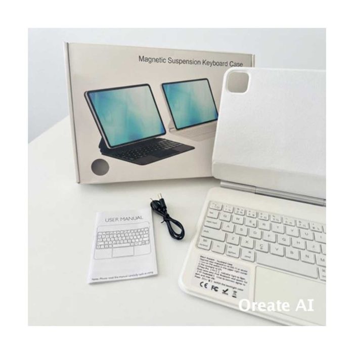 Magnetic Suspension Keyboard Case – iPad Pro 11 / iPad Air 11 (4ª/5ª Gen) – Branco – Nova - Envio Grátis