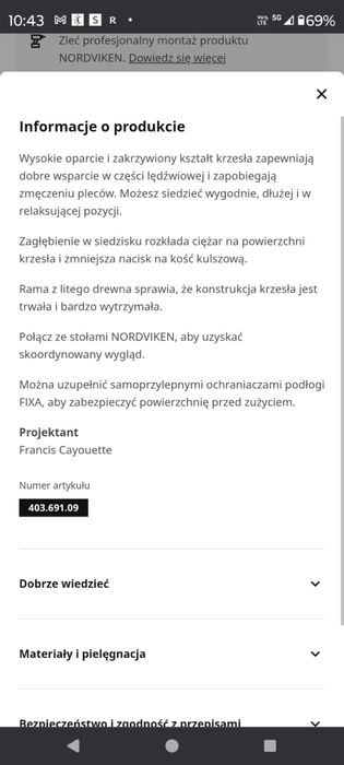 Komplet 6szt krzeseł