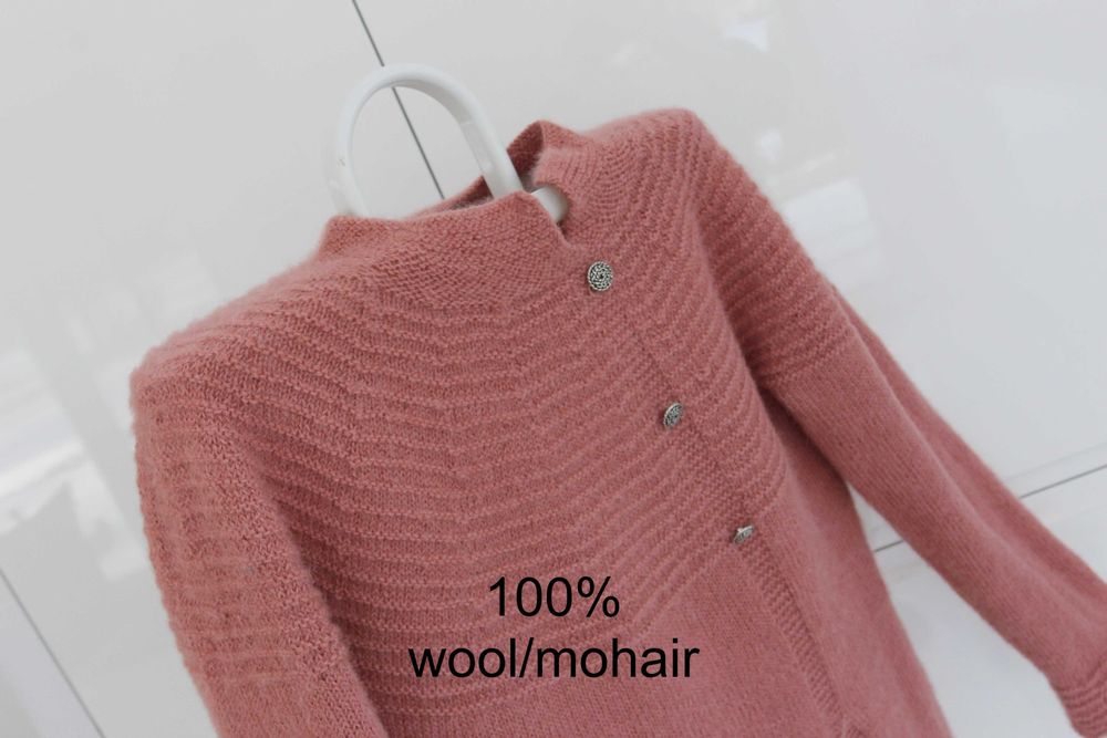 100%wool/moher hand made bez wad L