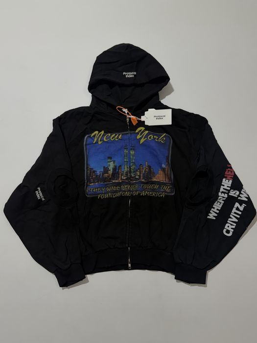 зип худи Protocol Index New York Reconstructed Zip Hoodie