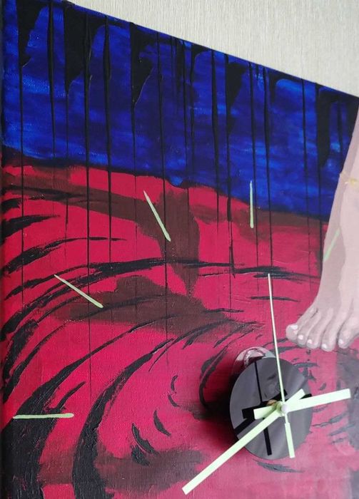 Ексклюзивний годинник на художньому полотні (Чарівна жіноча ніжка)