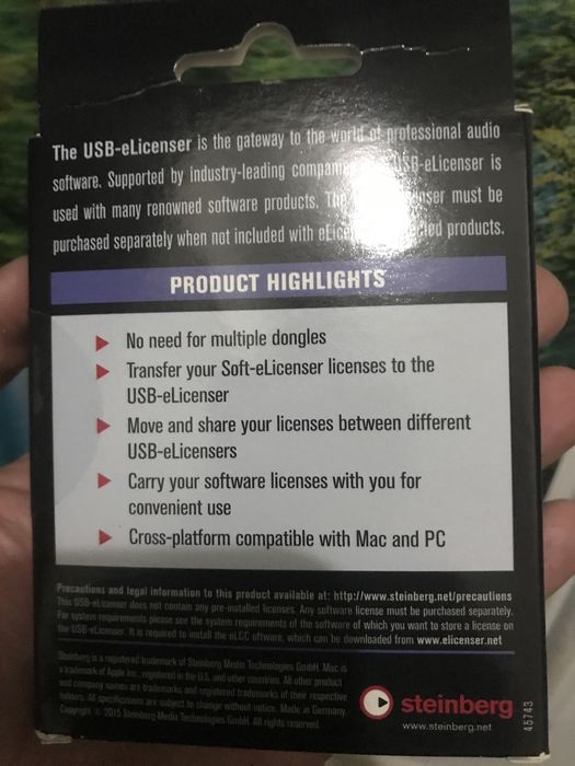 Usb key E-license by steinberg