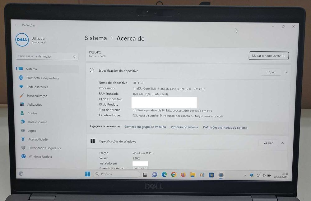 Dell Latitude 5400 i7-8665U 4.8 GHz 16Gb 256 SSD